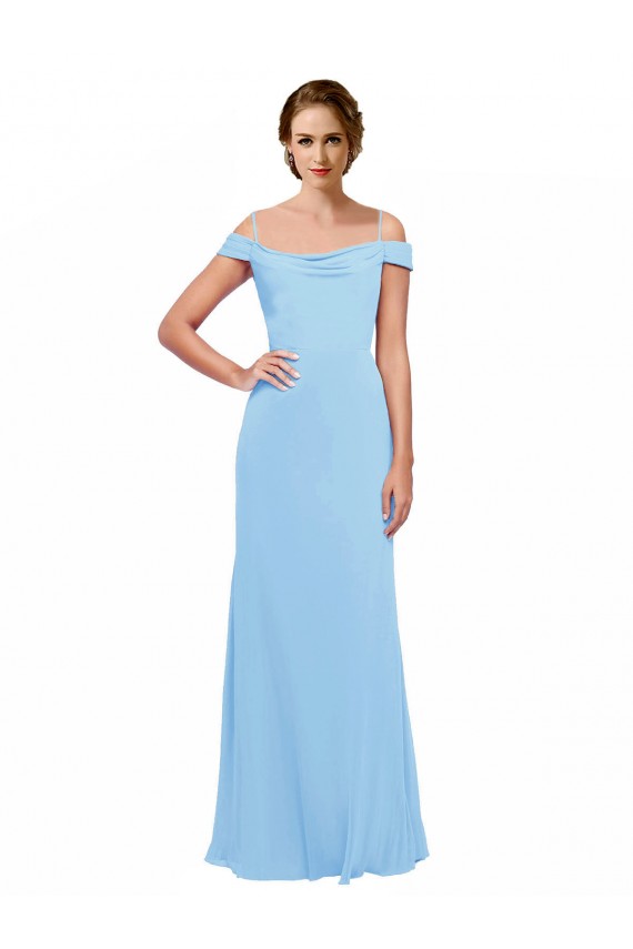 Periwinkle A-Line Spaghetti Straps Long Bridesmaid Dress Bolton