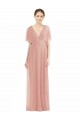 V-Back Bliss Pink A-Line V-Neck Long Bridesmaid Dress / Formal Dress Bolton
