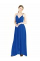 V-Back Royal Blue A-Line V-Neck Sleeveless Long Bridesmaid Dress Bolton