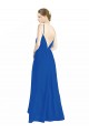 V-Back Royal Blue A-Line V-Neck Sleeveless Long Bridesmaid Dress Bolton