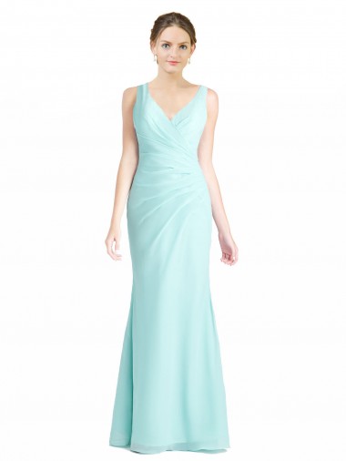 Waterfall Mermaid V-Neck Long Bridesmaid Dress Bolton