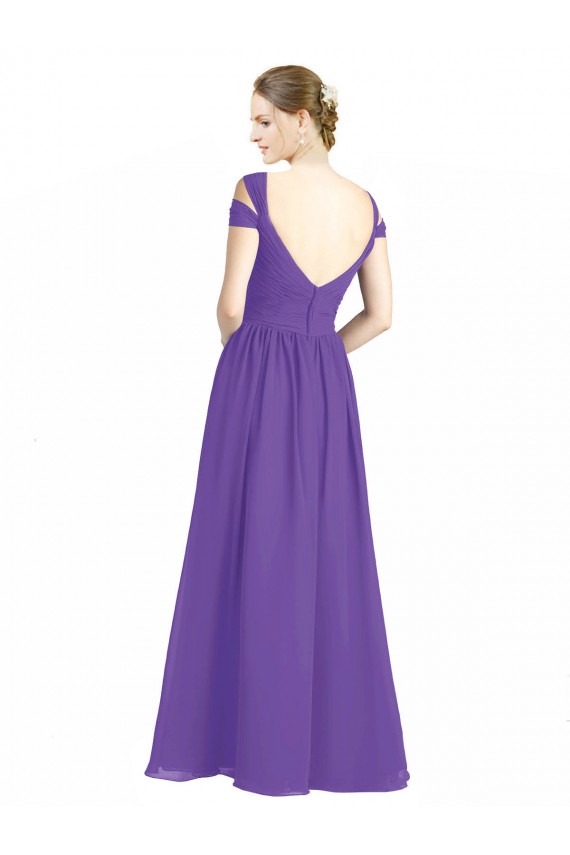 Low Back Purple A-Line Sweetheart Long Bridesmaid Dress Bolton