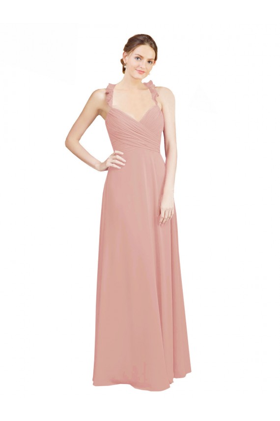Keyhole Back Bliss Pink A-Line Sweetheart Long Bridesmaid Dress / Evening Dress Bolton