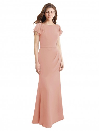 Low Back Bliss Pink Mermaid High Neck Long Prom Dress / Bridesmaid Dress Bolton