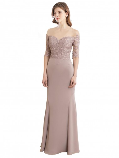 Keyhole Back Mermaid High Neck Long Bridesmaid Dress Bolton