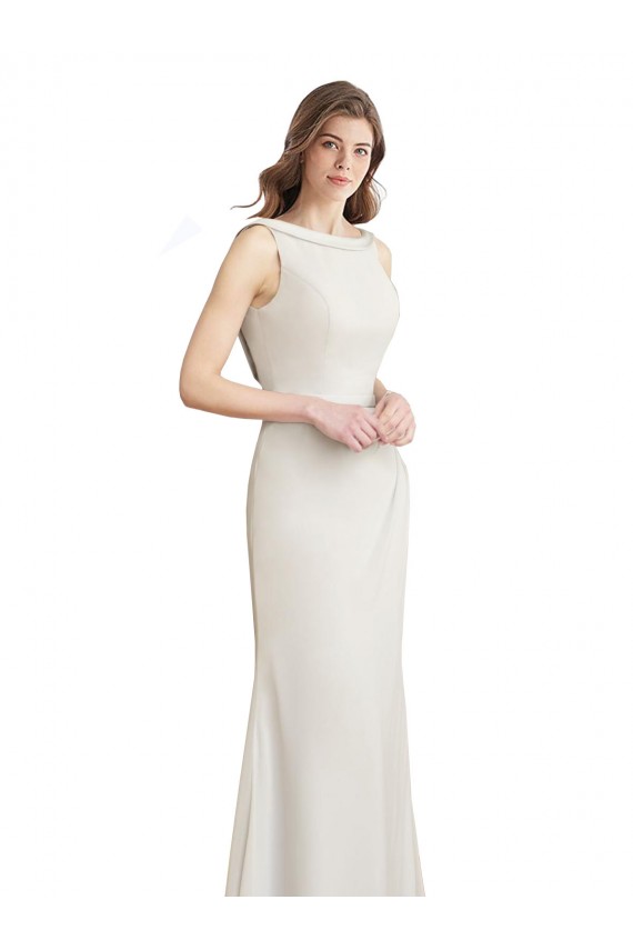 V-Back Mermaid High Neck Long Bridesmaid Dress Bolton