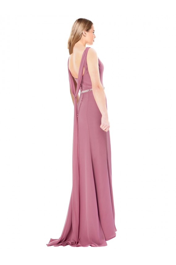 Low Back Sheath High Neck Long Prom Dress / Bridesmaid Dress Bolton