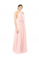 Open Back Pink A-Line Halter Neck Long Formal Dress / Bridesmaid Dress Bolton