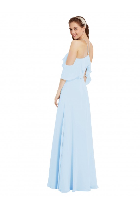 Light Sky Blue A-Line Halter Neck Long Formal Dress / Bridesmaid Dress Bolton