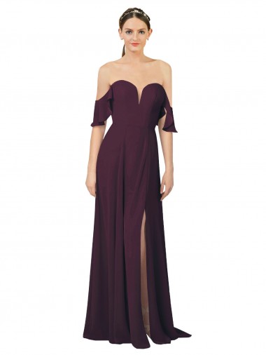 Grape Sheath Sweetheart Long Formal Dress / Bridesmaid Dress Bolton