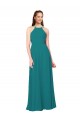 Open Back Hunter Sheath High Neck Long Bridesmaid Dress Bolton