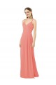Keyhole Back Desert Rose Sheath V-Neck Long Bridesmaid Dress Bolton