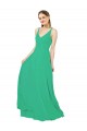 Open Back Emerald Green Sheath V-Neck Long Bridesmaid Dress Bolton