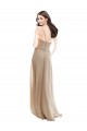 Champagne A-Line High Neck Long Bridesmaid Dress Bolton