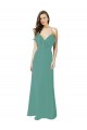 Icelandic Silver A-Line V-Neck Long Bridesmaid Gown Bolton