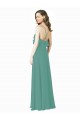 Icelandic Silver A-Line V-Neck Long Bridesmaid Gown Bolton
