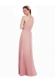 Keyhole Back Bliss Pink A-Line Halter Neck Long Bridesmaid Dress Bolton