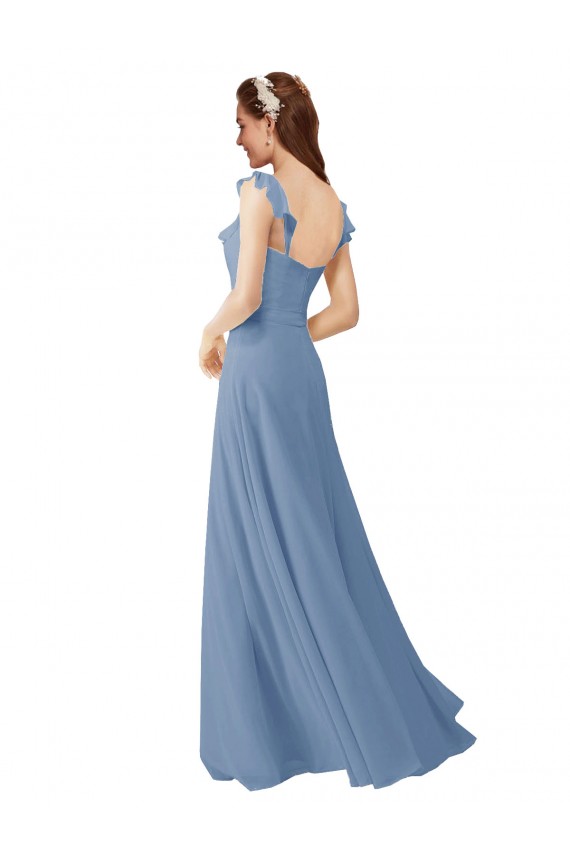 Pink A-Line V-Neck Long Bridesmaid Dress Bolton