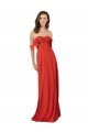 V-Back Red A-Line Strapless Long Bridesmaid Dress Bolton