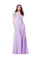 V-Back Lilac A-Line V-Neck Long Bridesmaid Dress / Formal Dress Bolton