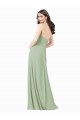 Smoke Green A-Line Spaghetti Straps Long Bridesmaid Dress Bolton