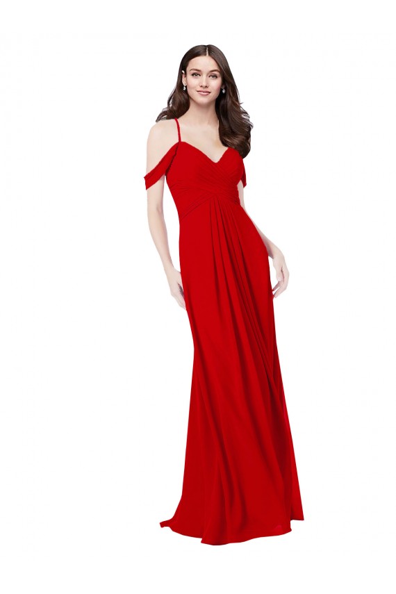 Open Back Dark Red A-Line Sweetheart Long Bridesmaid Dress Bolton