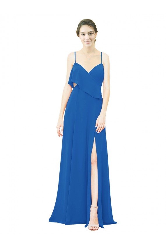 Royalty A-Line Spaghetti Straps Long Bridesmaid Dress Bolton