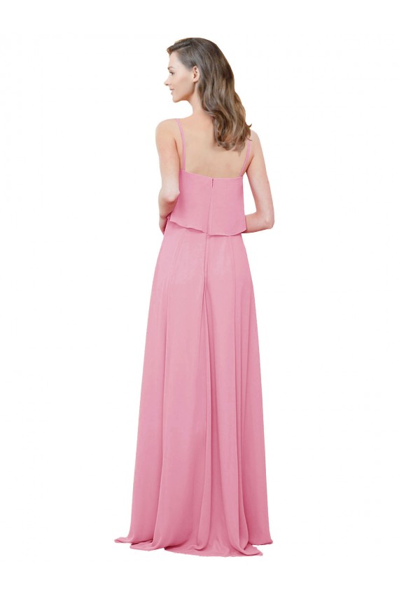 Skin Pink A-Line Spaghetti Straps Long Bridesmaid Dress Bolton