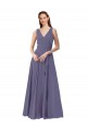 Silver Stone A-Line V-Neck Long Bridesmaid Dress Bolton