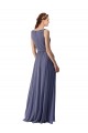Silver Stone A-Line V-Neck Long Bridesmaid Dress Bolton