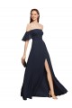 Dark Navy A-Line Off the Shoulder Long Prom Dress / Bridesmaid Dress Bolton
