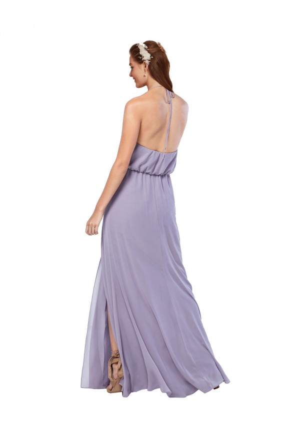 Open Back Dark Navy A-Line Halter Neck Long Bridesmaid Dress / Evening Dress Bolton