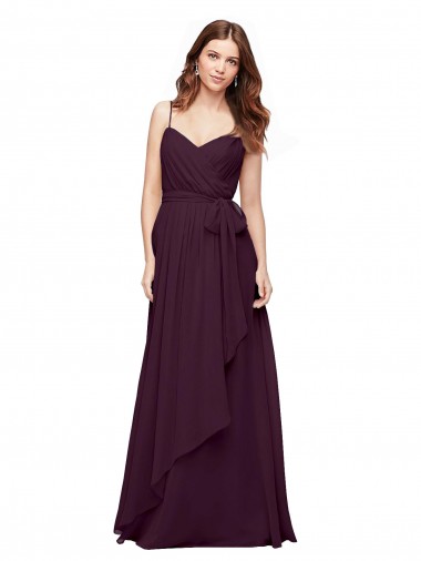 Grape A-Line V-Neck Long Bridesmaid Dress / Formal Dress Bolton