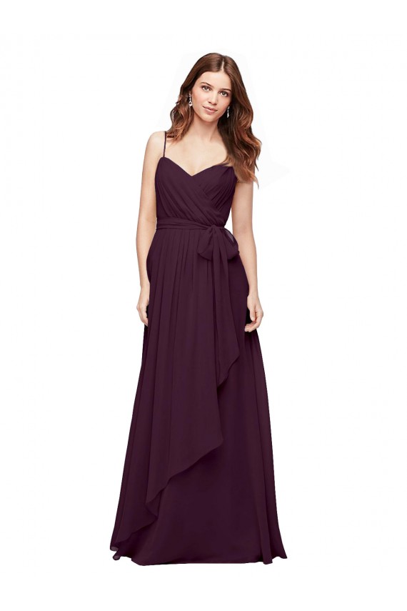 Grape A-Line V-Neck Long Bridesmaid Dress / Formal Dress Bolton