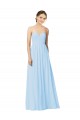 Light Sky Blue A-Line Strapless Long Formal Dress / Bridesmaid Dress Bolton