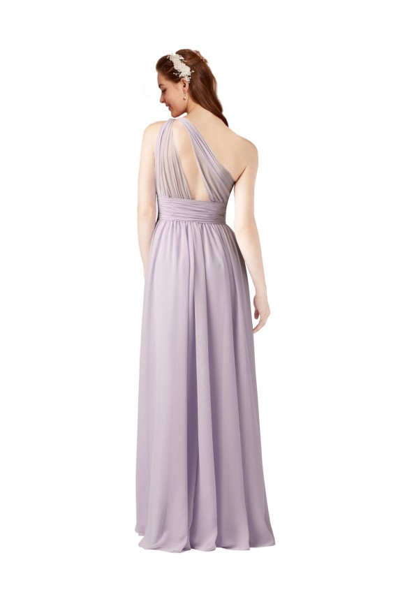 Grape A-Line One Shoulder Long Floor Length Bridesmaid Dress Bolton