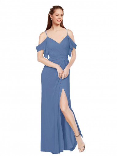 Windsor Blue A-Line Sweetheart Long Bridesmaid Dress Bolton