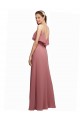 V-Back Dark Navy A-Line Scoop Neck Long Floor Length Bridesmaid Dress Bolton
