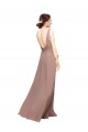 Low Back Royal Blue A-Line V-Neck Long Floor Length Bridesmaid Dress Bolton