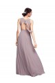 Open Back Dark Navy A-Line V-Neck Long Wedding Guest Dress Bolton