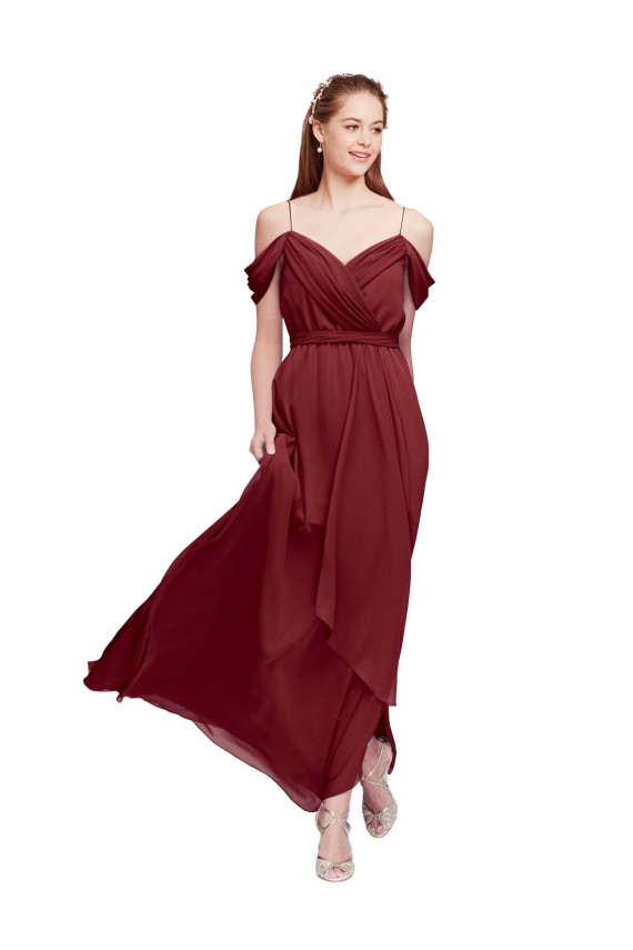 Burgundy Sheath Sweetheart Long Formal Dress / Bridesmaid Dress Bolton