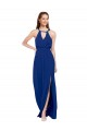 Royal Blue A-Line High Neck Long Bridesmaid Dress Bolton