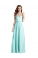 V-Back Waterfall A-Line V-Neck Long Bridesmaid Dress Bolton