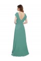 V-Back Icelandic Silver A-Line V-Neck Long Formal Dress / Bridesmaid Dress Bolton