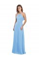 Keyhole Back Periwinkle A-Line Halter Neck Long Bridesmaid Dress / Evening Dress Bolton