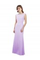 Open Back Lilac Column Round Neck Long Bridesmaid Dress Bolton