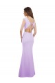 Open Back Lilac Column Round Neck Long Bridesmaid Dress Bolton