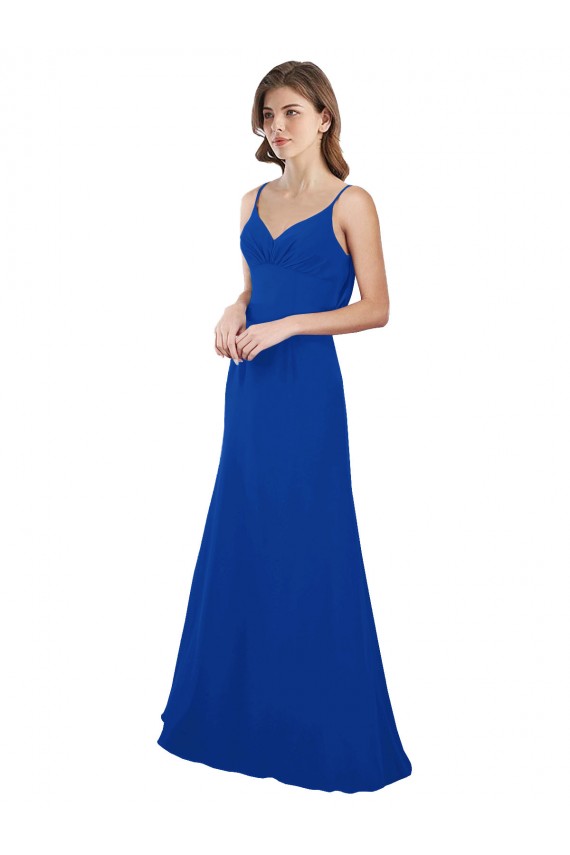 Low Back Royal Blue A-Line Sweetheart Long Evening Dress / Bridesmaid Dress Bolton