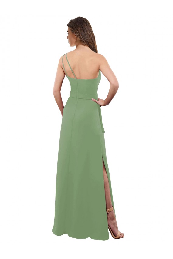 Seagrass A-Line One Shoulder Long Bridesmaid Dress Bolton