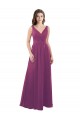 V-Back Wild Berry A-Line V-Neck Long Bridesmaid Dress Bolton